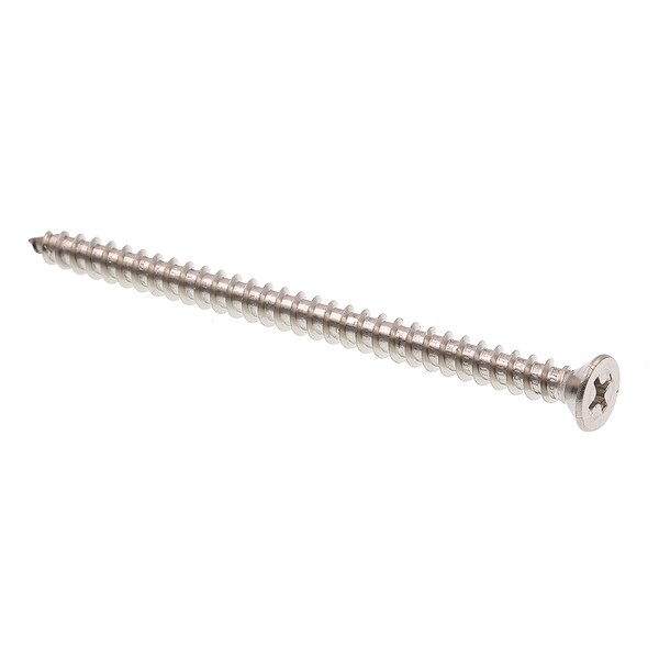 Prime-Line Sheet Metal Screw, Self-Tap, Flat, Phil Dr No. 10 X 3in 18-8 Stainless Steel 100PK 9017308 - main